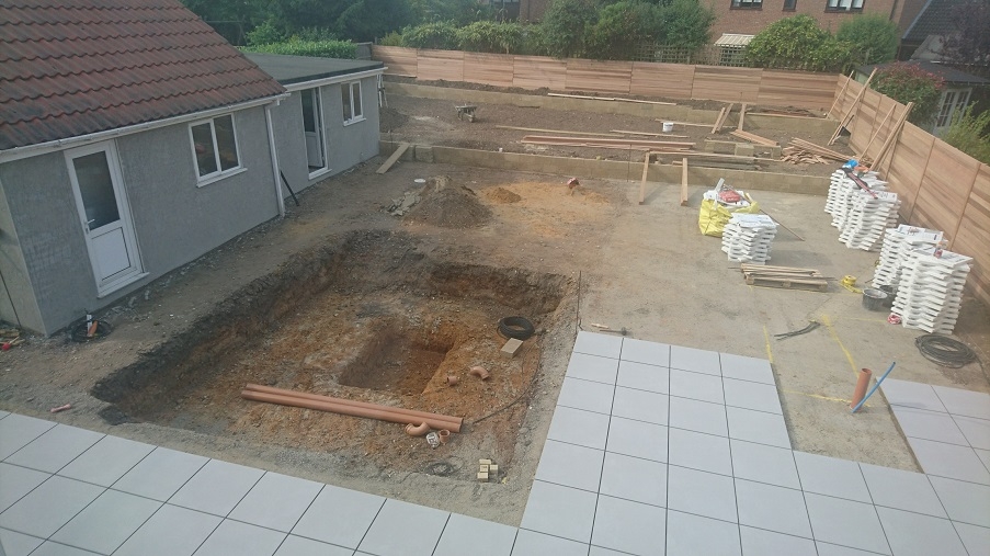 Case study of a garden transformation - laying the first part of the patio