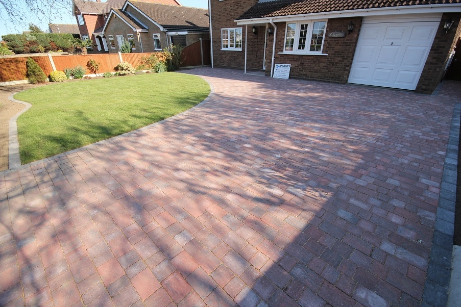 A newly brickweaved driveway