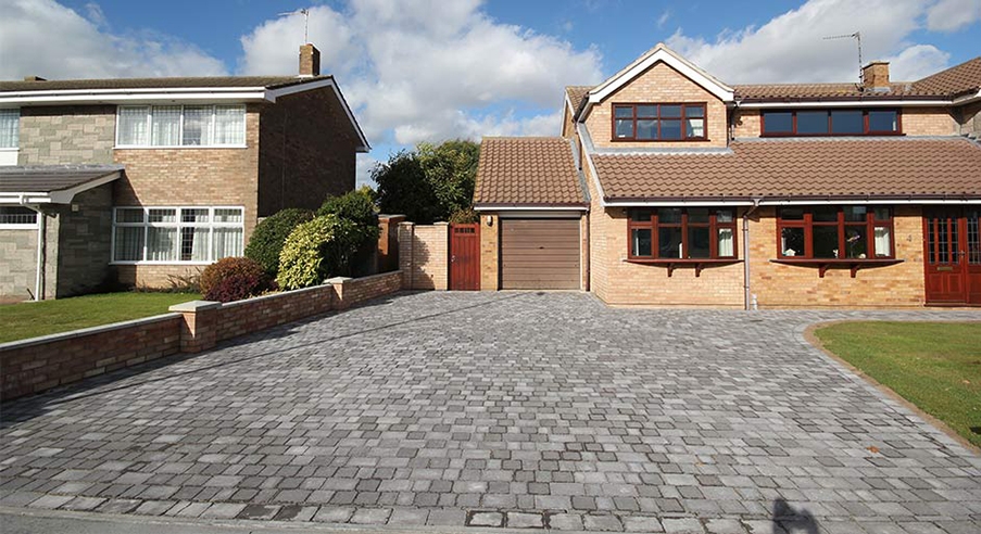 Paved block driveway