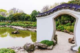 A traditional Chinese garden.